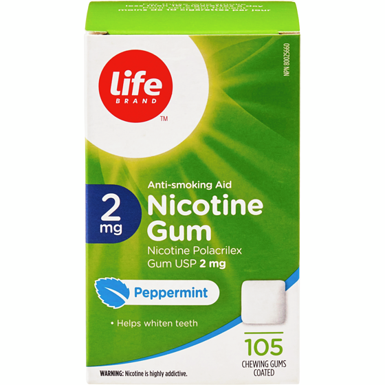 Life Brand Peppermint Nicotine Gum 2 mg 105 Chewing Gums 105 ea, $0.34/1ea