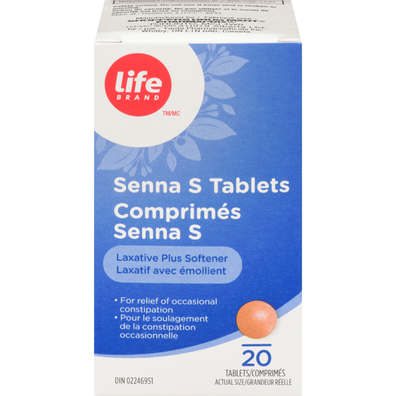 Life Brand Senna-S Laxative 20 ea, $0.22/1ea
