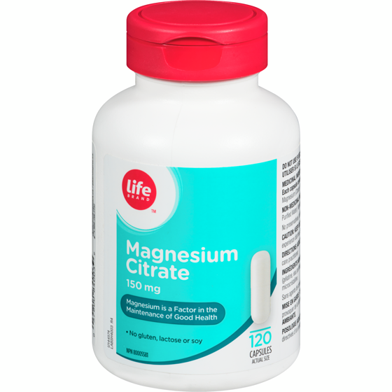 Life Brand Magnesium Citrate 120 ea, $0.10/1ea