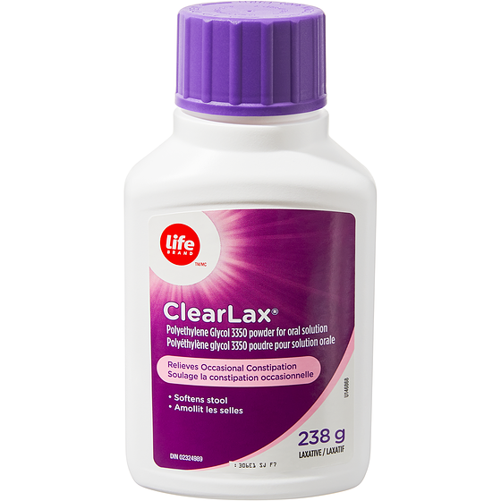 Life Brand ClearLax Polyethylene Glycol 3350 Powder for Oral Solution 238 g, $0.05/1ea