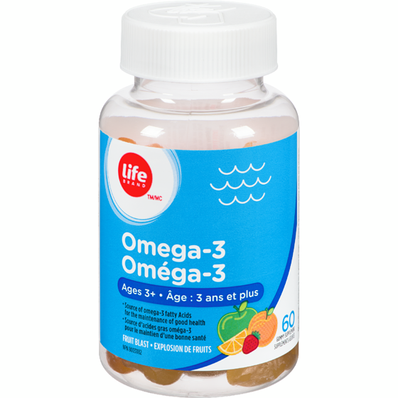Life Brand Omega-3 Children'S Gummies, Fruit Blast, 60 Gummy Supplements 60 ea, $0.15/1ea