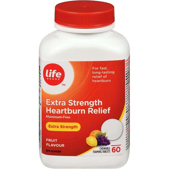 Life Brand Heartburn Relief Extra Strength Fruit Flavour 60 ea, $0.27/1ea