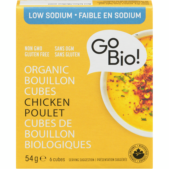 Go Bio Cubes de bouillon de poulet biologique, sans sel ajouté 54 g, 7,94 $/100g