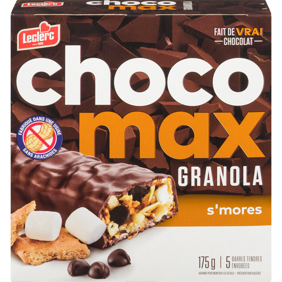 Leclerc 5 barres granola tendres enrobées S’mores 175 g, 2,45 $/100g