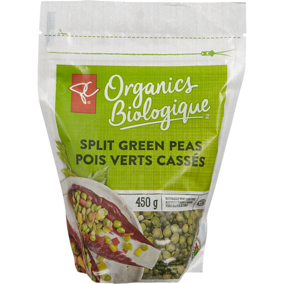 PC Organics Organic Split Green Peas 450 g, $0.89/100g