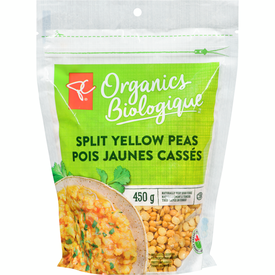 PC Organics Organic Split Yellow Peas 450 g, $0.95/100g