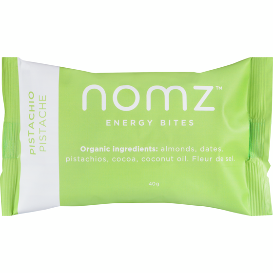 Nomz Energy Bites Pistachio 12x40.0 g, $9.16/100g