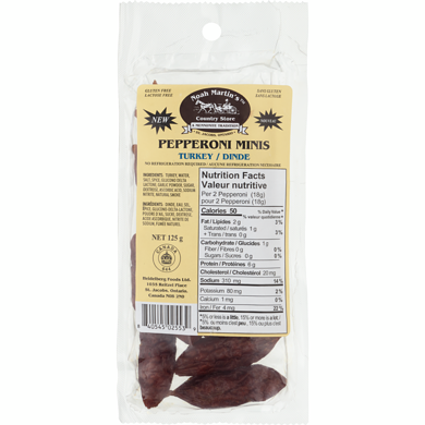 Noah Martin Country Store Pepperoni Minis Turkey 125 g, $6.39/100g