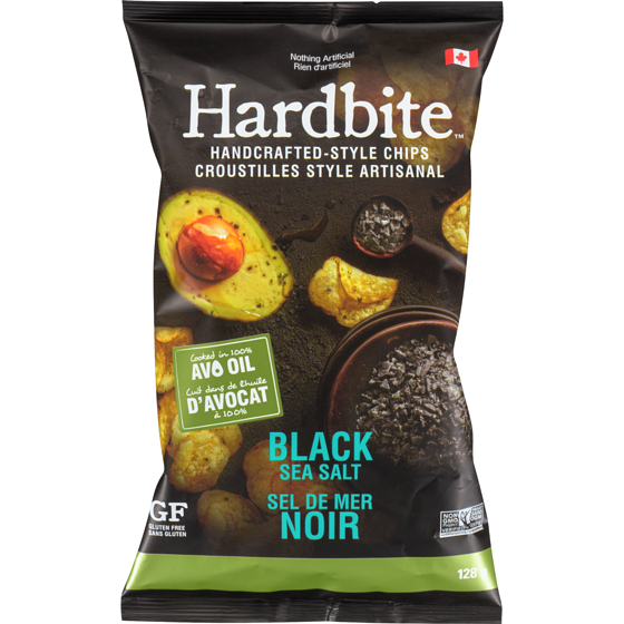 Hardbite Croustilles Hardbite de style artisanal, sel de mer noir 128 g, 3,74 $/100g