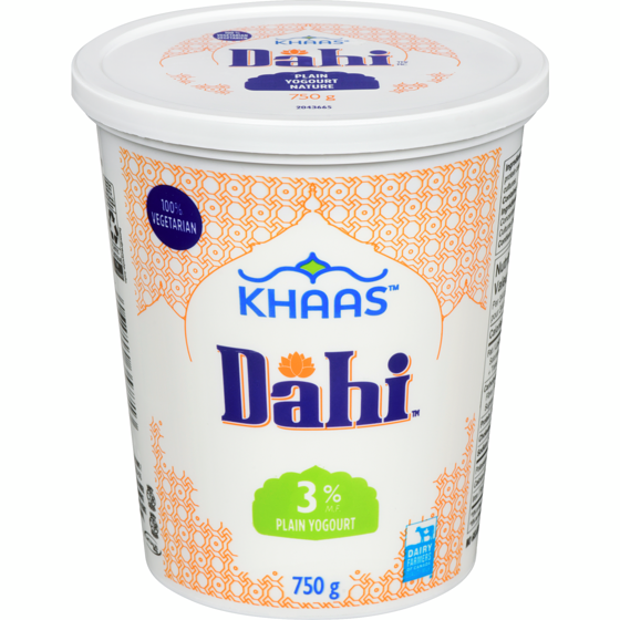 Parmalat Dahi 3% Plain Yogurt 750 g, $0.44/100g