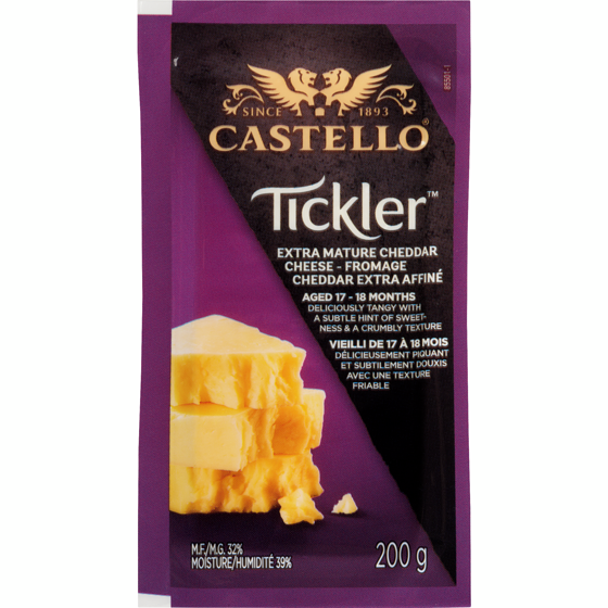 Castello Tickler Extra Mature Cheddar Cheese 35% M.F. 200 g, $2.50/100g