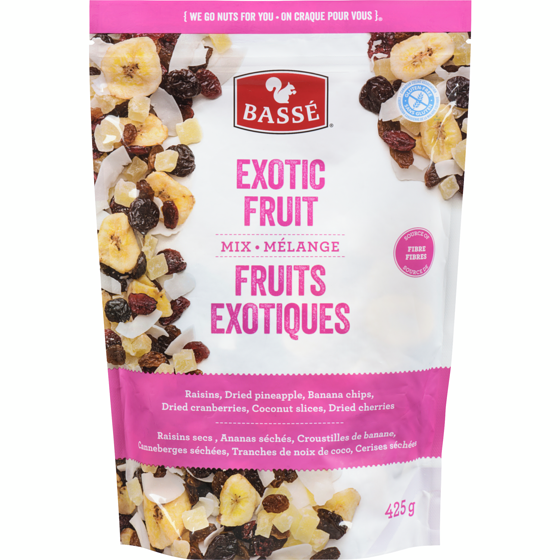 Basse Mélange de fruits exotiques, Bassé 425 g, 1,29 $/100g