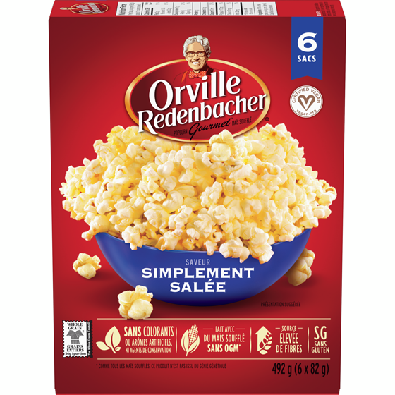 Orville Redenbacher’s Maïs Soufflé Gourmet Simplement Salé (6) 492 g, 1,02 $/100g