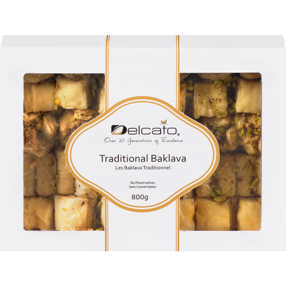 Delcato Baklava Traditional 800 g, $2.37/100g