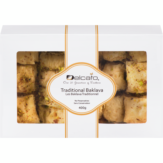 Delcato Baklava Traditional 400 g, $2.00/100g