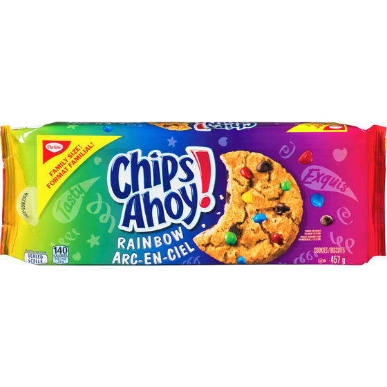 Christie Biscuits CHIPS AHOY! Arc-en-ciel, 1 emballage, format familial 457 g, 0,98 $/100g