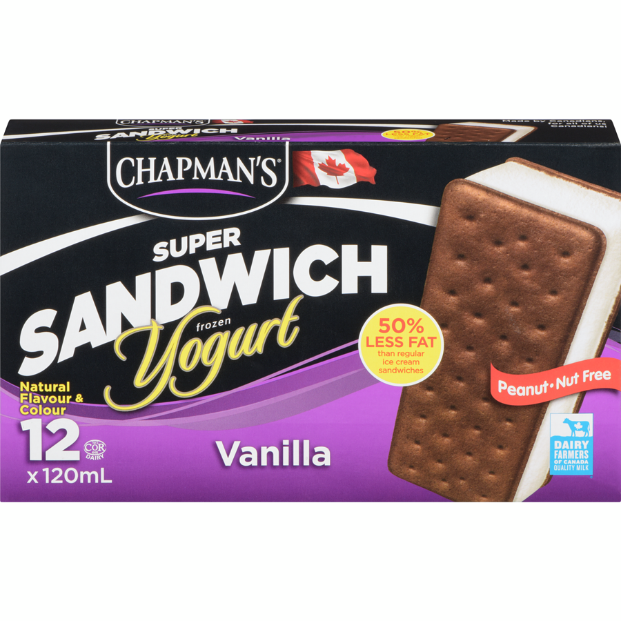 Calories in Chapmans Vanilla Yogurt Sandwich