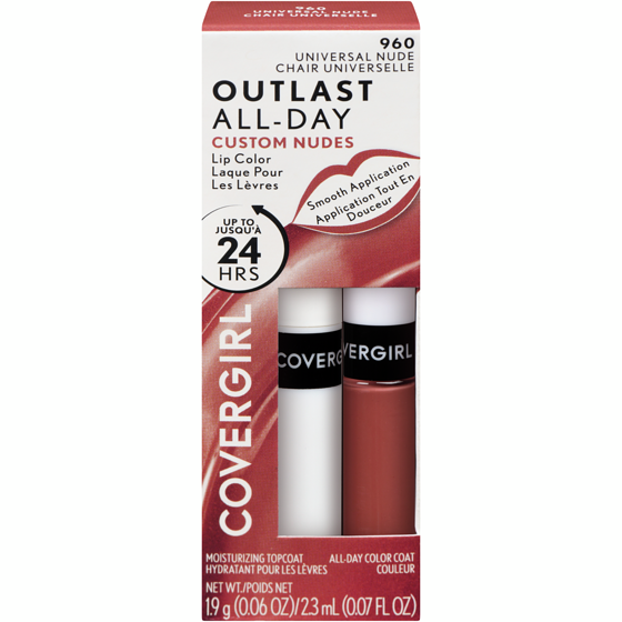 Cover Girl Outlast 2 Step Lip Colour Custom Nudes, Universal Nude 1 ea, $13.99/1ea