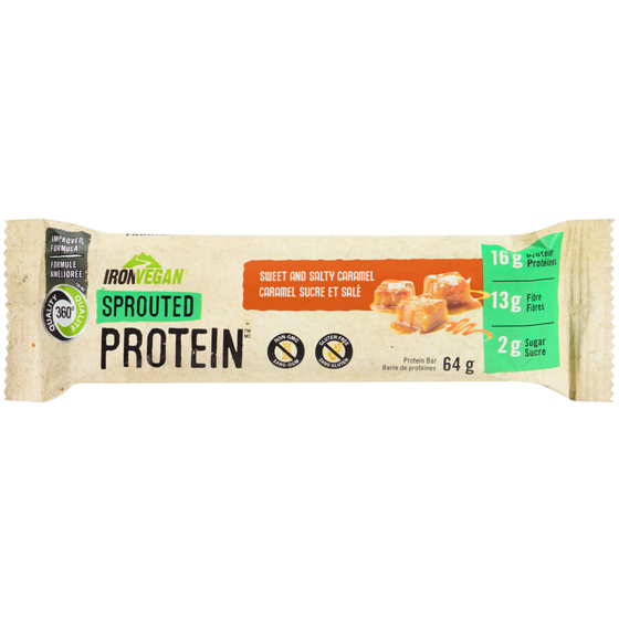 Iron Vegan Salted Caramel Protein Bar 12-Pack 12x64.0 g, $5.60/100g