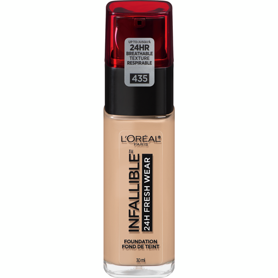 L'Oreal Paris Foundation Infallible Fresh Wear 24HR, Lightweight, Longwear, Breathable Formula, Rose Vanilla 30 ml, $78.40/100ml