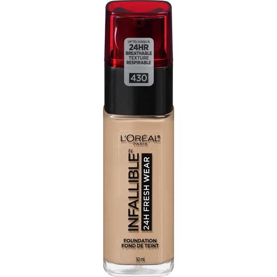 L'Oreal Paris Foundation Infallible Fresh Wear 24HR, Lightweight, Longwear, Breathable Formula, Ivory Buff 30 ml, $78.40/100ml