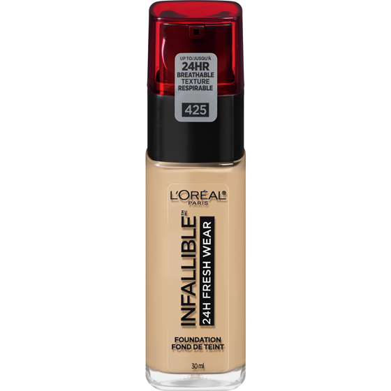 L'Oreal Paris Foundation Infallible Fresh Wear 24HR, Lightweight, Longwear, Breathable Formula, Linen 30 ml, $78.40/100ml