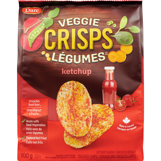 Dare Veggie Crisps Ketchup 100 g, $2.50/100g