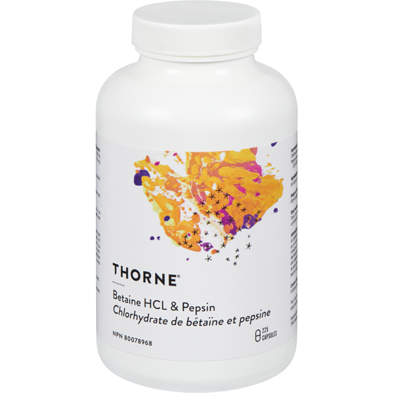 Thorne Betaine Hcl & Pepsin 225 ea, $0.26/1ea