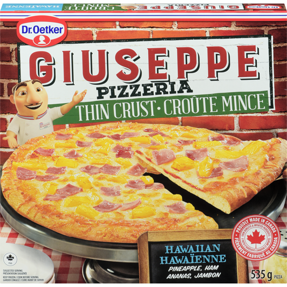 Dr Oetker Giuseppe Thin Crust Hawaiian Pizza 535 g, $1.31/100g