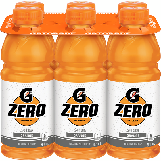 Gatorade Zéro, orange 6x591.0 ml, 0,23 $/100ml