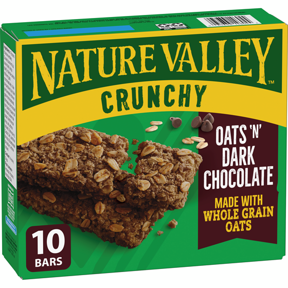 Nature Valley Crunchy Granola Bars, Oats 'n Dark Chocolate, 5 ct, 10 bars 210 g, $1.90/100g