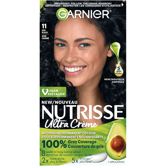 Garnier Ultra Crème, Permanent Hair Dye Ash Black Colour 11 1 ea, $12.99/1ea