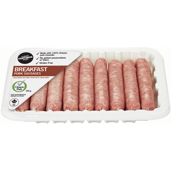 Fortinos Pork Breakfast Sausage 350 g, $1.85/100g