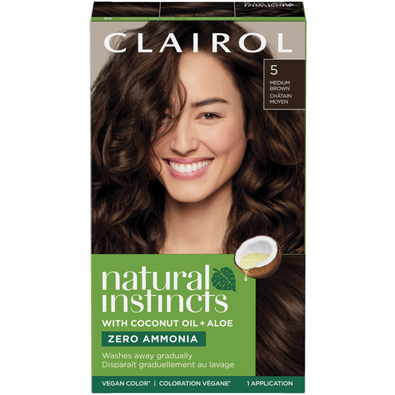 Clairol Natural Instincts 5 Châtain Moyen, Coloration demi-permanente sans ammoniaque 1 ea, 11,99 $/1ch