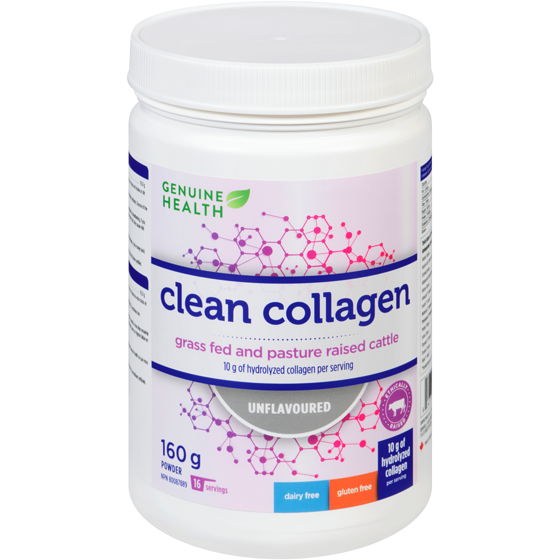 Genuine Health Clean Collagen, Unflavored Hydrolyzed Bovine Collagen Powder 160 g, $18.12/100g