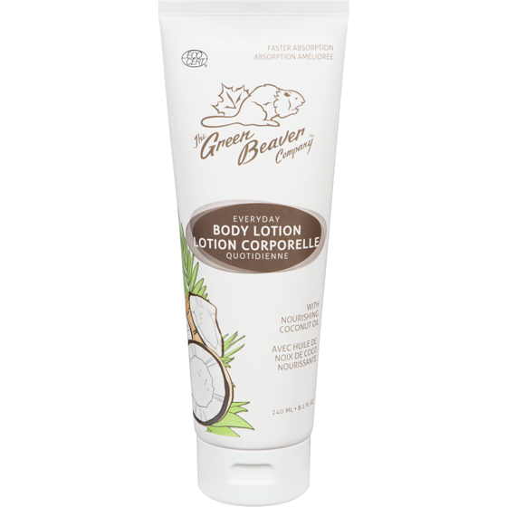 Green Beaver Jr Lotion corporelle quotidienne avec huile de noix de coco nourrissante The Green Beaver Company 240 ml, 6,45 $/100ml