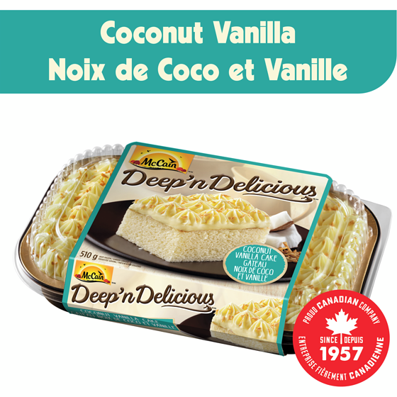 McCain Gâteau Noix de coco et vanille Deep’n Deliciousᴹᴰ 510 g, 1,08 $/100g