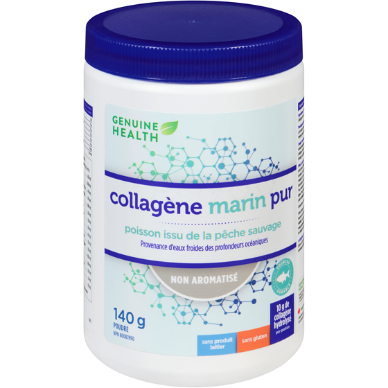 Genuine Health collagène marin pur, issu de la pêche de poissons sauvages, hydrolysé, non aromatisé 140 g, 20,71 $/100g