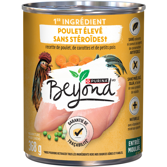 Purina Beyond Entrée moulue entrée moulue recette de poulet, de carottes et de petits pois nourriture humide pour chiens 368 g, 0,89 $/100g