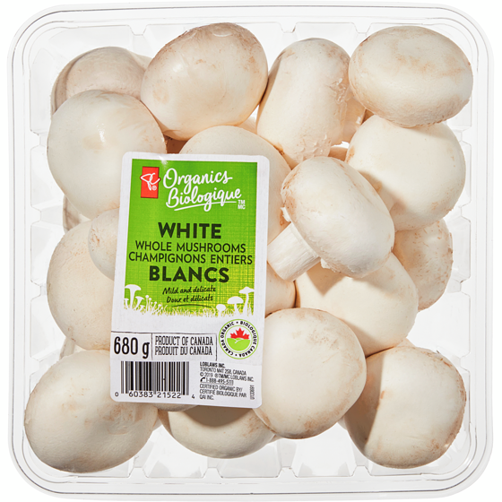 PC Biologique Champignons entiers blancs biologiques 680 g, 1,32 $/100g
