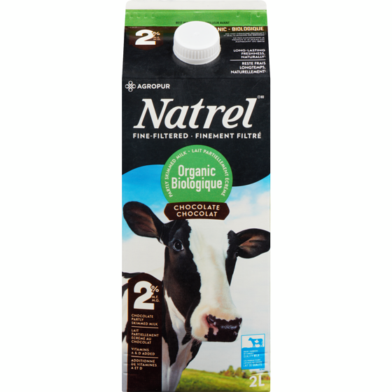 Natrel Organic 2% Chocolate Milk 2 l, $0.38/100ml