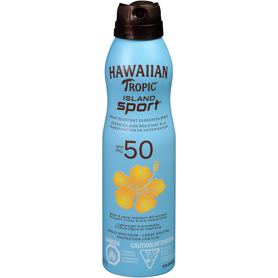 Hawaiian Tropic Écran solaire Island SportMD à FPS 50 en vaporisateur en formule résistante à la transpiration 170 g, 9,41 $/100g