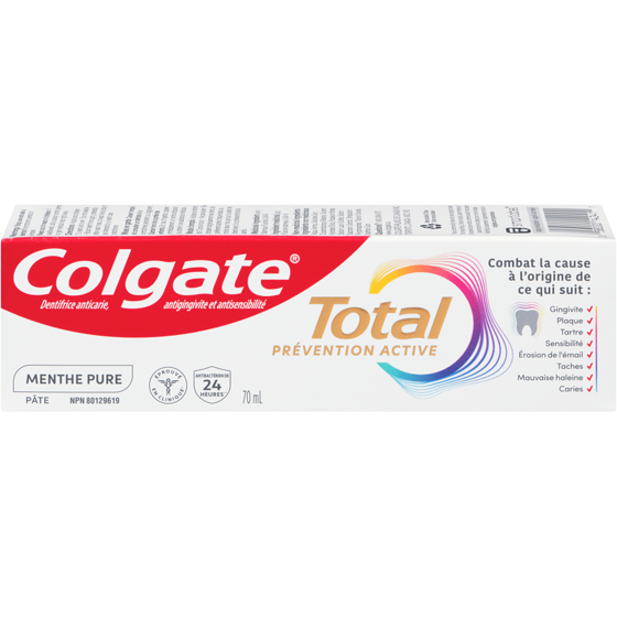 Colgate Dentifrice Total, menthe pure 70 ml, 3,27 $/100ml