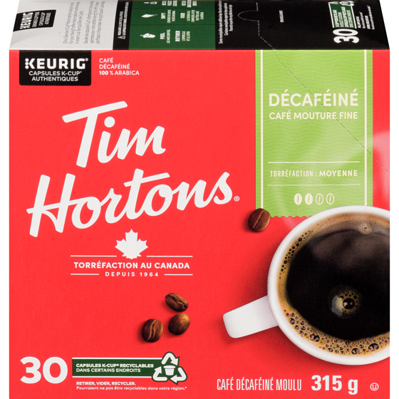 Tim Hortons Dosettes de café K-Cup, décaféiné 30 ea, 0,87 $/1ch