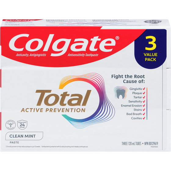 Colgate Total Clean Mint Toothpaste 3x120.0 ml, $2.50/100ml