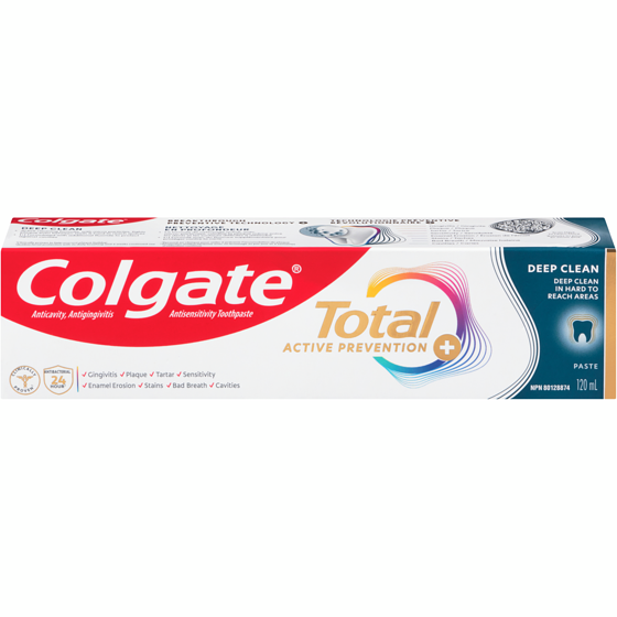 Colgate Total Active Prevention Plus Deep Clean Toothpaste 120 ml, $5.83/100ml