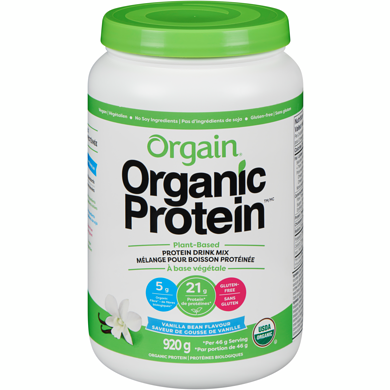 Orgain Organic Protein Powder, Vanilla    920 g, $5.98/100g