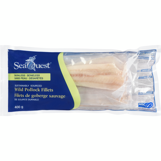 SeaQuest Filets de goberge sauvage 400 g, 1,75 $/100g