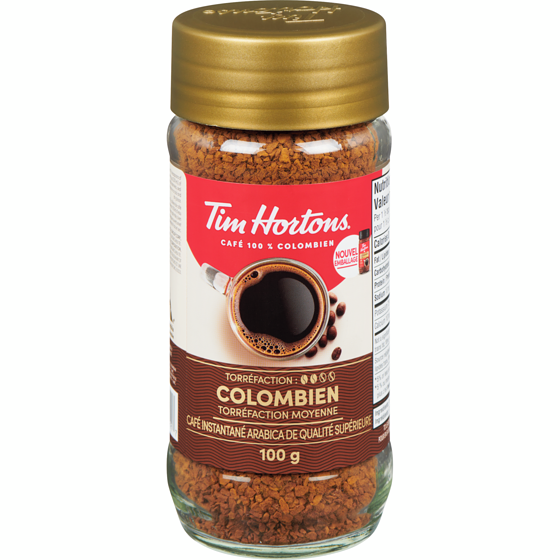 Tim Hortons Café instantané, moyen 100 g, 9,99 $/100g