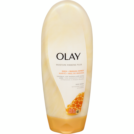 Olay Moisture Ribbons Plus Shea + Manuka Honey Body Wash 532 ml, $1.69/100ml
